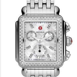 Michele Deco Day Diamond Watch with Strap